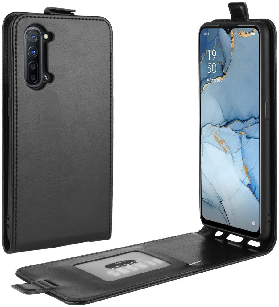 Oppo Reno 3 Hoesje Verticaal Flip me Pashouder Zwart afbeelding 1