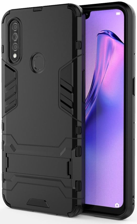 Oppo A31 Hoesje Hybride met Standaard wart afbeelding 1