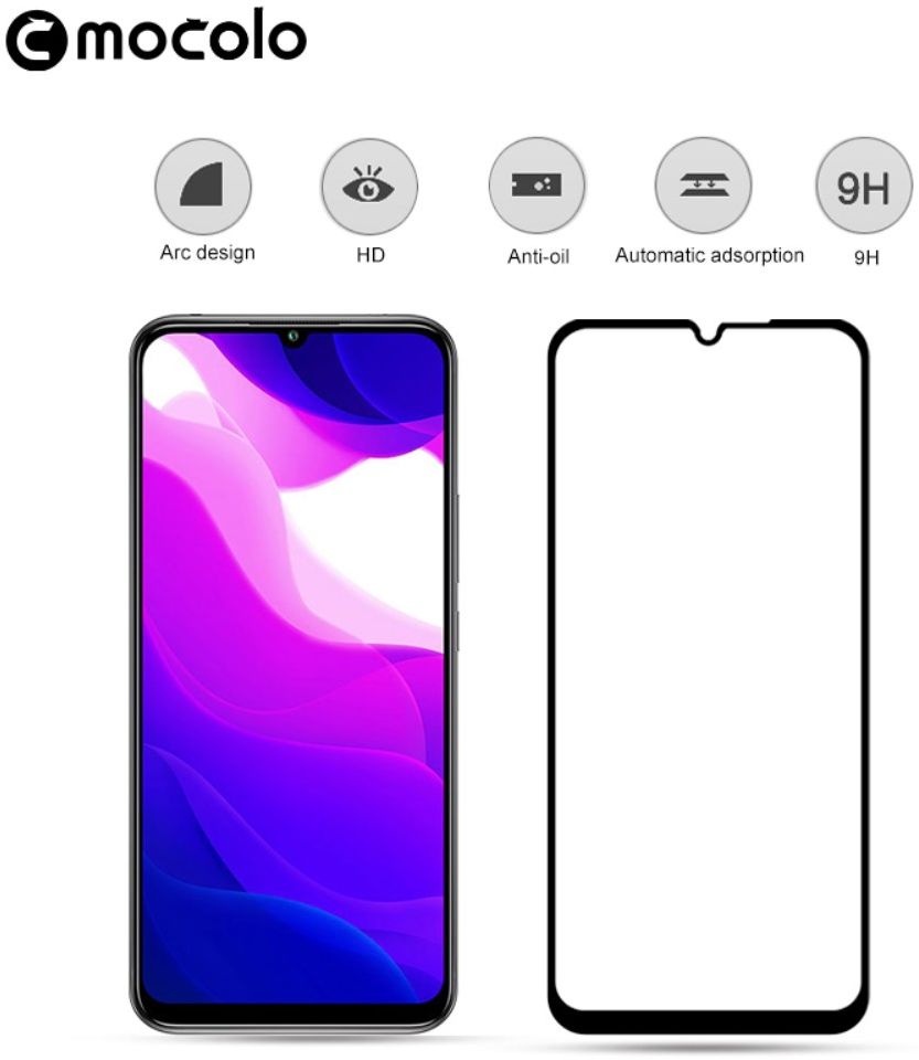 Xiaomi Mi 10 Lite Tempered Glass Screen Protector Volledig Dekkend afbeelding 2