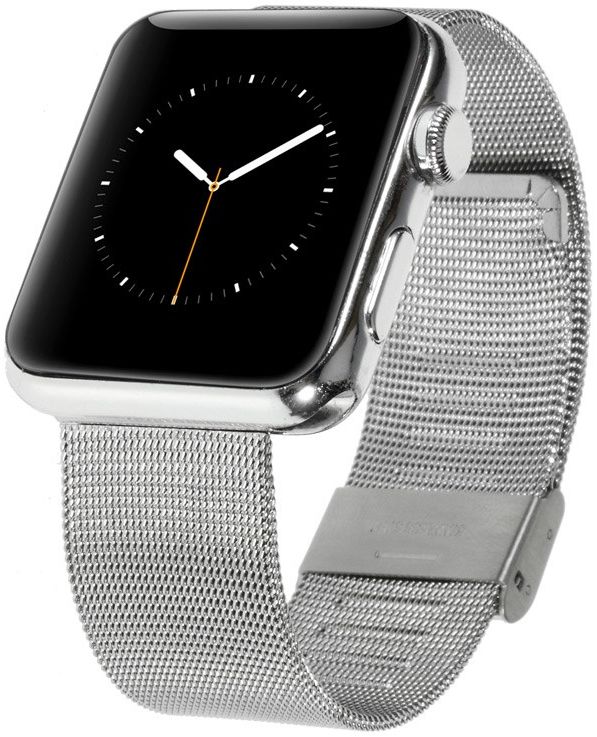 Apple Watch 45MM / 44MM / 42MM Bandje Roestvrij Milanese Staal Zilver afbeelding 1