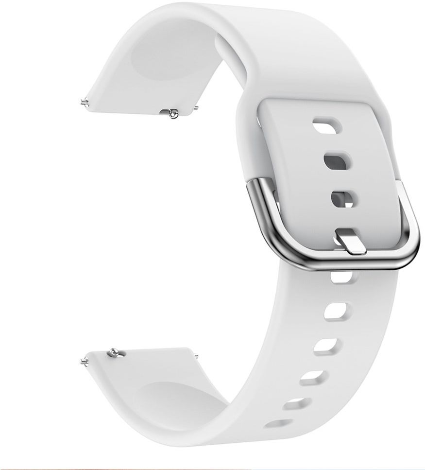 Universeel Smartwatch 20MM Bandje - Siliconen - Met Gespsluiting - Wit afbeelding 4