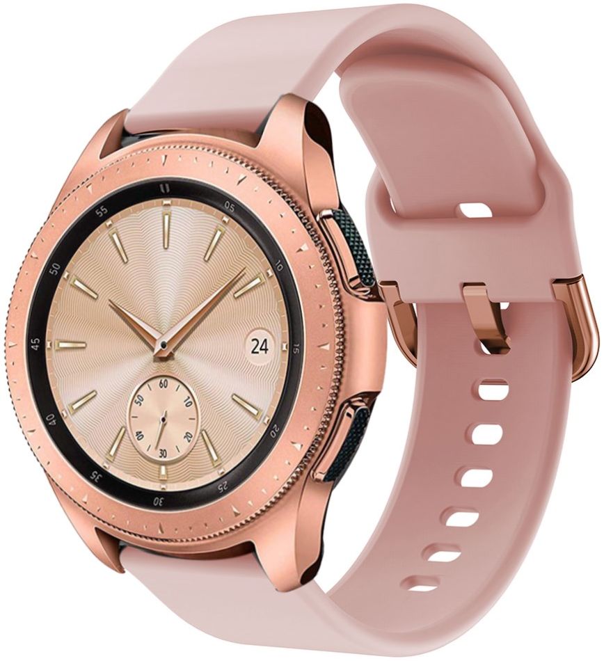 Universeel Smartwatch 20MM Bandje - Siliconen - Met Gespsluiting - Roze afbeelding 1