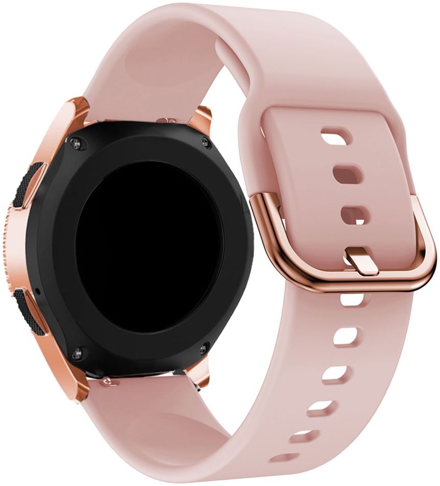 Universeel Smartwatch 20MM Bandje - Siliconen - Met Gespsluiting - Roze afbeelding 2