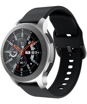 Universeel Smartwatch 22MM Bandje Siliconen met Gespsluiting Zwart Bandjes