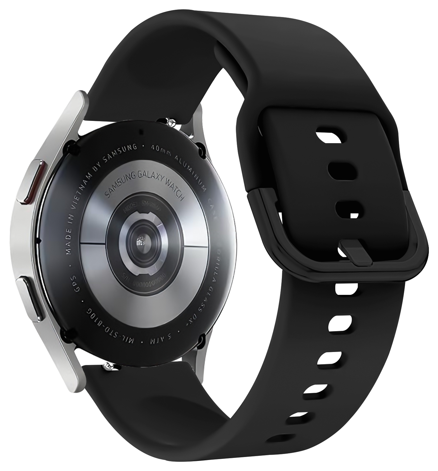 Universeel Smartwatch / Horloge Bandje - Siliconen - 22MM - Zwart afbeelding 4