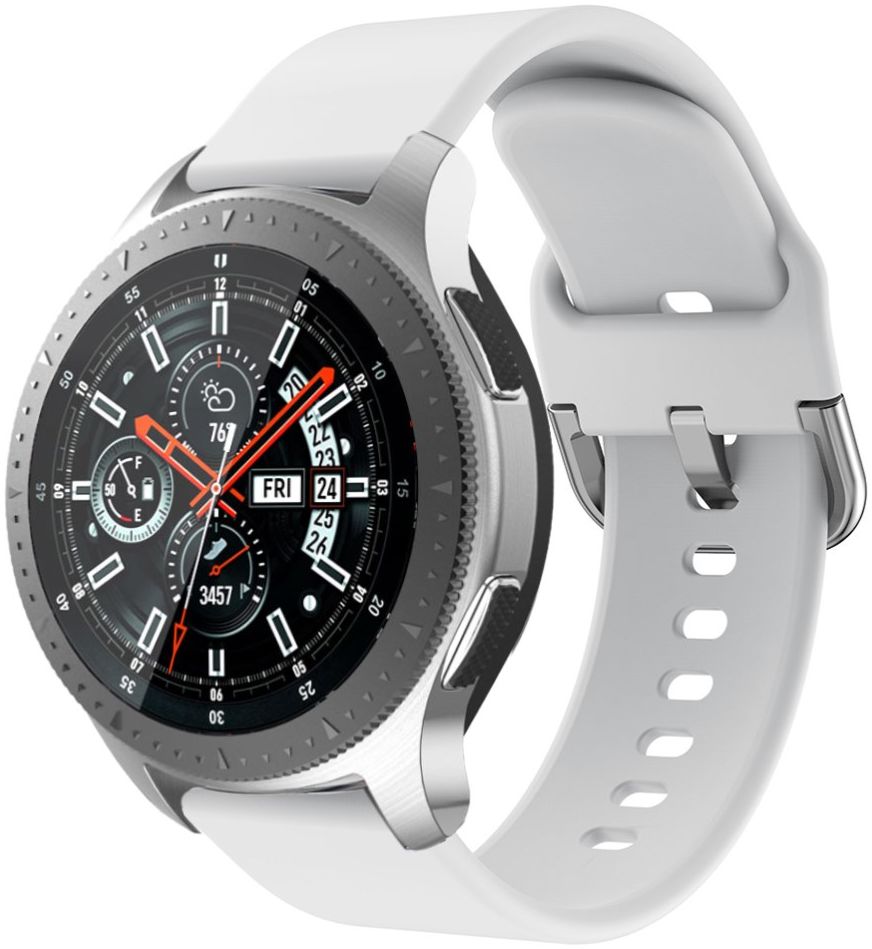 Universeel Smartwatch 22MM Bandje Siliconen met Gespsluiting Wit afbeelding 1