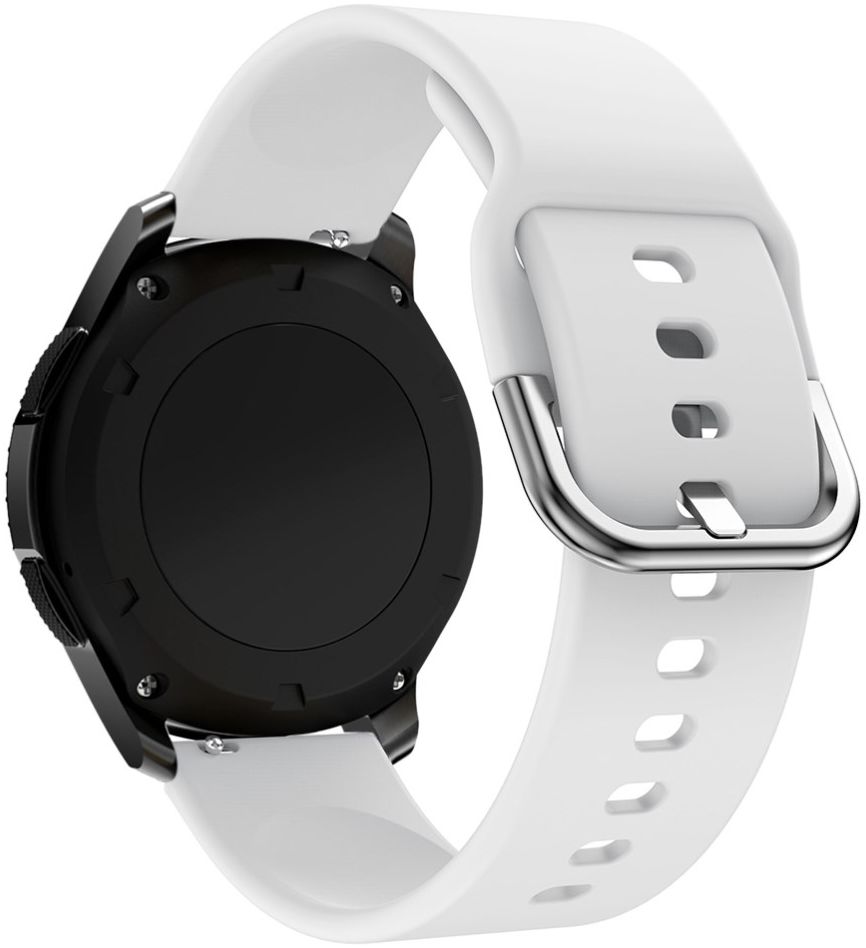 Universeel Smartwatch 22MM Bandje Siliconen met Gespsluiting Wit afbeelding 2