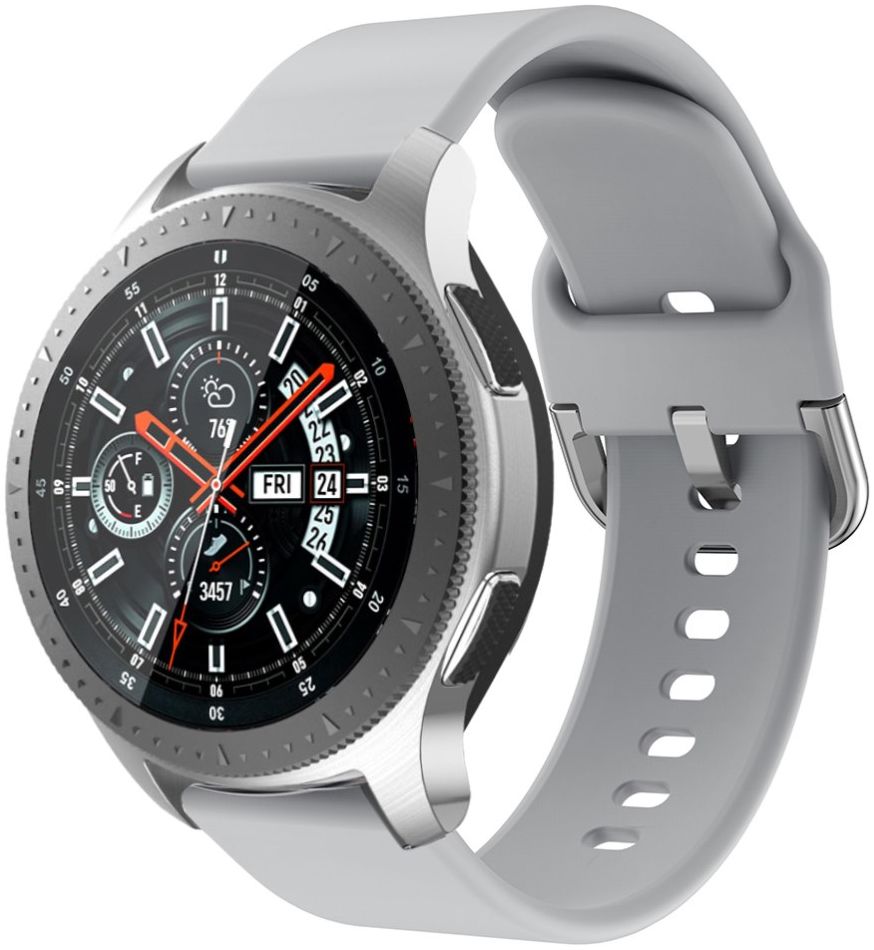 Universeel Smartwatch 22MM Bandje Siliconen met Gespsluiting Grijs afbeelding 1