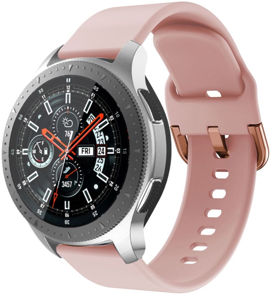 Universeel Smartwatch 22MM Bandje Siliconen met Gespsluiting Roze afbeelding 1
