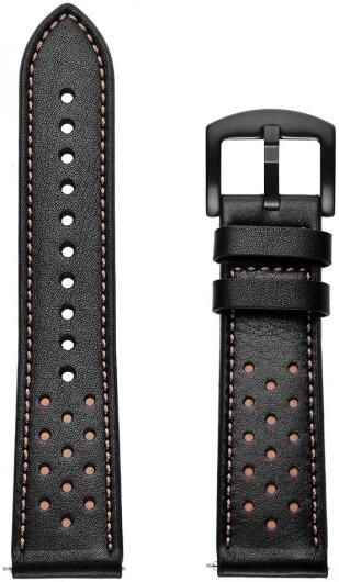 Universeel Smartwatch 20MM Bandje - Echt Leer - Gespsluiting - Zwart afbeelding 7