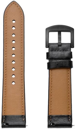 Universeel Smartwatch 20MM Bandje - Echt Leer - Gespsluiting - Zwart afbeelding 8