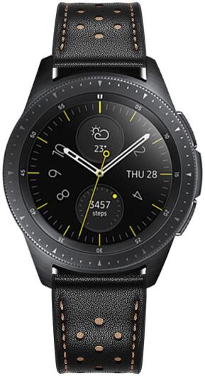 Universeel Smartwatch 20MM Bandje - Echt Leer - Gespsluiting - Zwart afbeelding 3