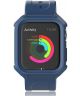 Apple Watch 40MM Hoesje Full Protect Carbon met Siliconen Bandje Blauw