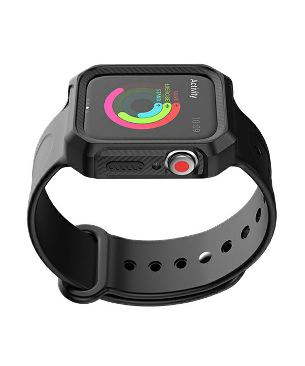Apple Watch 40MM Hoesje Full Protect Carbon met Siliconen Bandje Blauw afbeelding 3