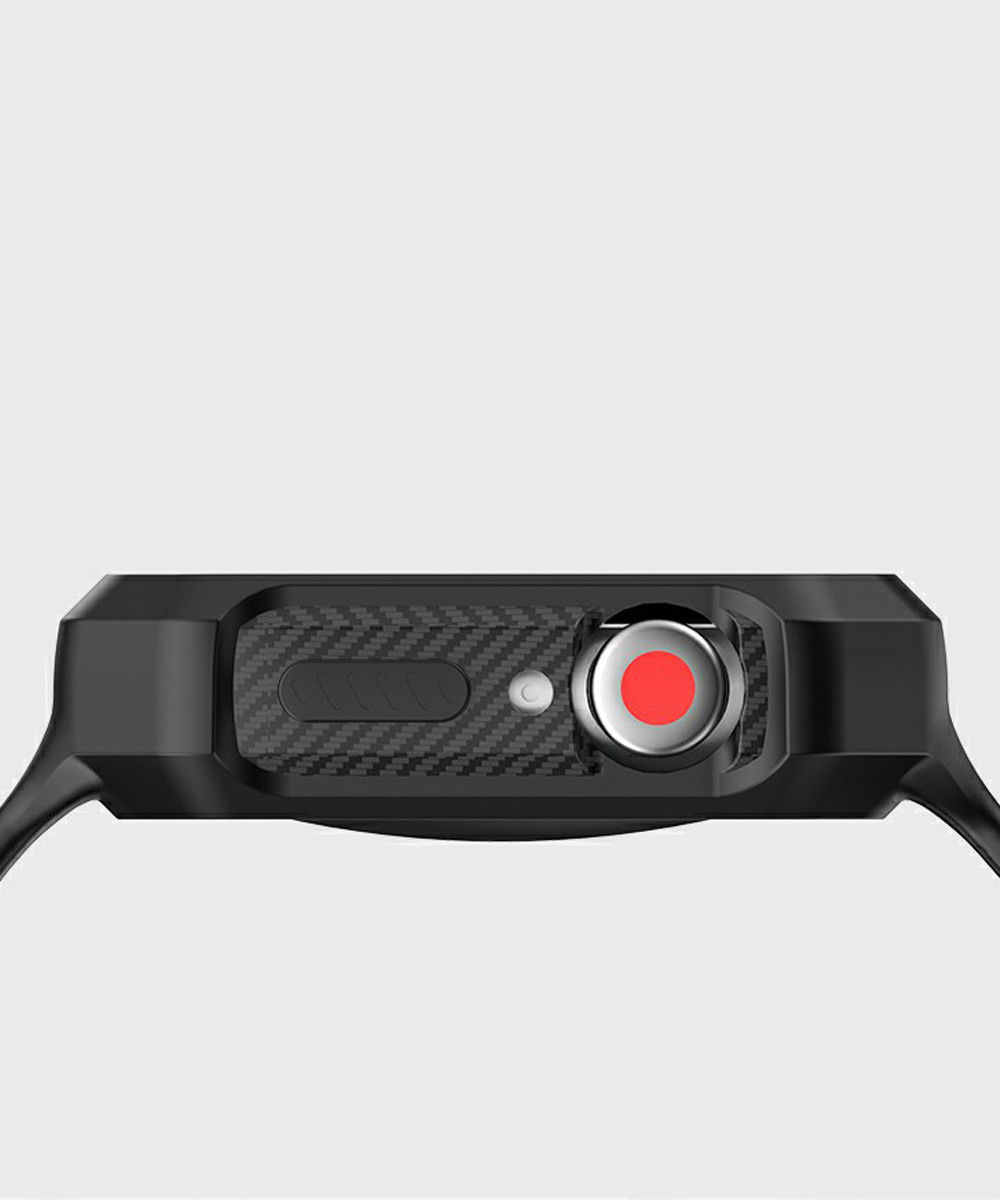 Apple Watch 40MM Hoesje Full Protect Carbon met Siliconen Bandje Blauw afbeelding 6
