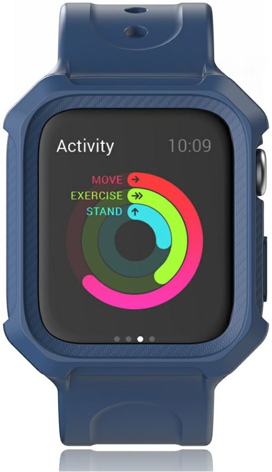 Apple Watch 40MM Hoesje Full Protect Carbon met Siliconen Bandje Blauw afbeelding 1