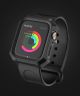Apple Watch 44MM Hoesje Full Protect Carbon met Siliconen Bandje Zwart