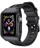 Apple Watch 38MM Hoesje Robuust Full Protect met Siliconen Band Zwart