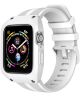 Apple Watch 42MM Hoesje Robuust Full Protect met Siliconen Band Wit
