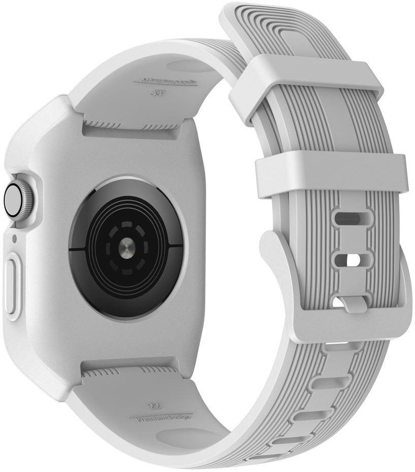 Apple Watch 42MM Hoesje Robuust Full Protect met Siliconen Band Wit afbeelding 2