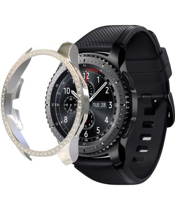 Samsung Galaxy Watch 46MM Hoesje Hard Plastic met Diamantjes Zilver Cases