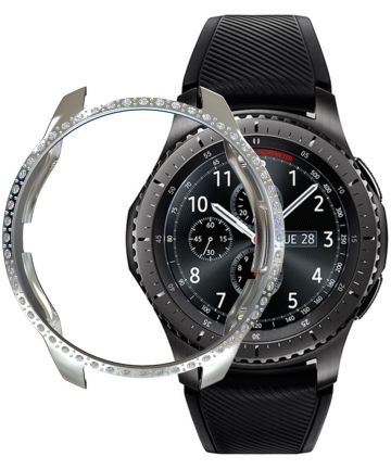 Samsung Galaxy Watch 42MM Hoesje Hard Plastic met Diamantjes Zilver Cases