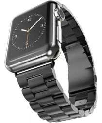Apple Watch 44MM / 42MM Bandje Schakelband Roestvrij Staal Zwart
