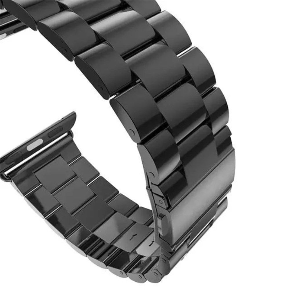 Apple Watch 1-10/SE/Ultra Bandje - 49/46/45/44/42MM - Roestvrij Staal - Zwart afbeelding 6
