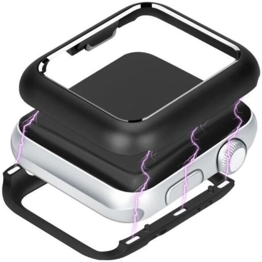 Apple Watch 41MM / 40MM / 38MM Hoesje - Metaal Frame met Magneetsluiting - Zwart afbeelding 2