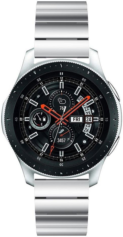 Universeel Smartwatch 22MM Bandje - Luxe Schakels - Roestvrij Staal - Zilver afbeelding 2