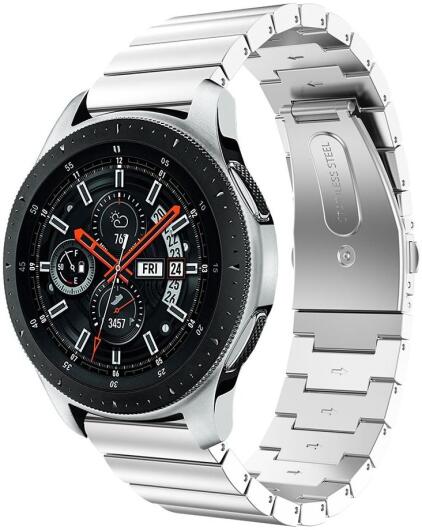 Universeel Smartwatch 22MM Bandje - Luxe Schakels - Roestvrij Staal - Zilver afbeelding 1