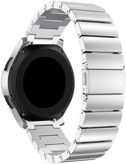 Universeel Smartwatch 22MM Bandje - Luxe Schakels - Roestvrij Staal - Zilver afbeelding 4