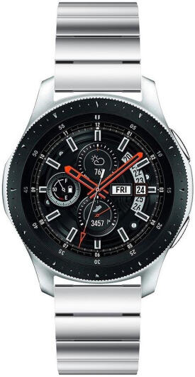 Universeel Smartwatch 22MM Bandje - Luxe Schakels - Roestvrij Staal - Zilver afbeelding 2