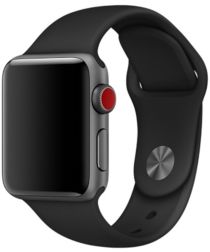 Apple Watch 45MM / 44MM / 42MM Bandje Siliconen met Drukknoop Zwart