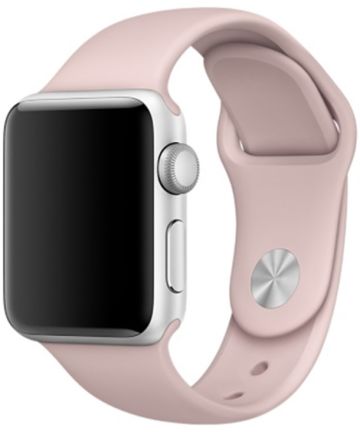 Apple Watch 45MM / 44MM / 42MM Bandje Siliconen met Drukknoop Sluiting Roze Bandjes