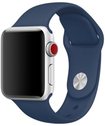 Apple Watch 45MM / 44MM / 42MM Bandje Siliconen Blauw Bandjes