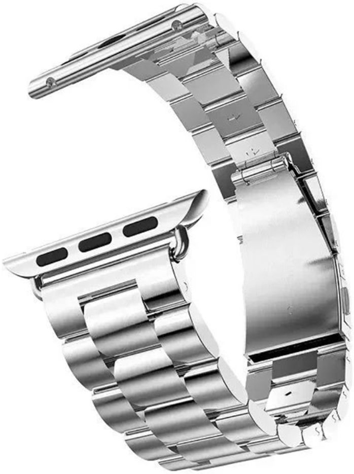 Apple Watch Bandje - 1-10/SE - 42/41/40/38MM - Schakels - Staal RVS - Zilver afbeelding 2