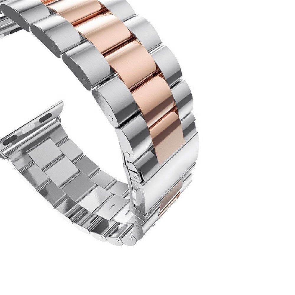 Apple Watch Bandje - 1-9/SE 41MM/40MM/38MM - Schakels - Staal RVS - Zilver Roze afbeelding 4