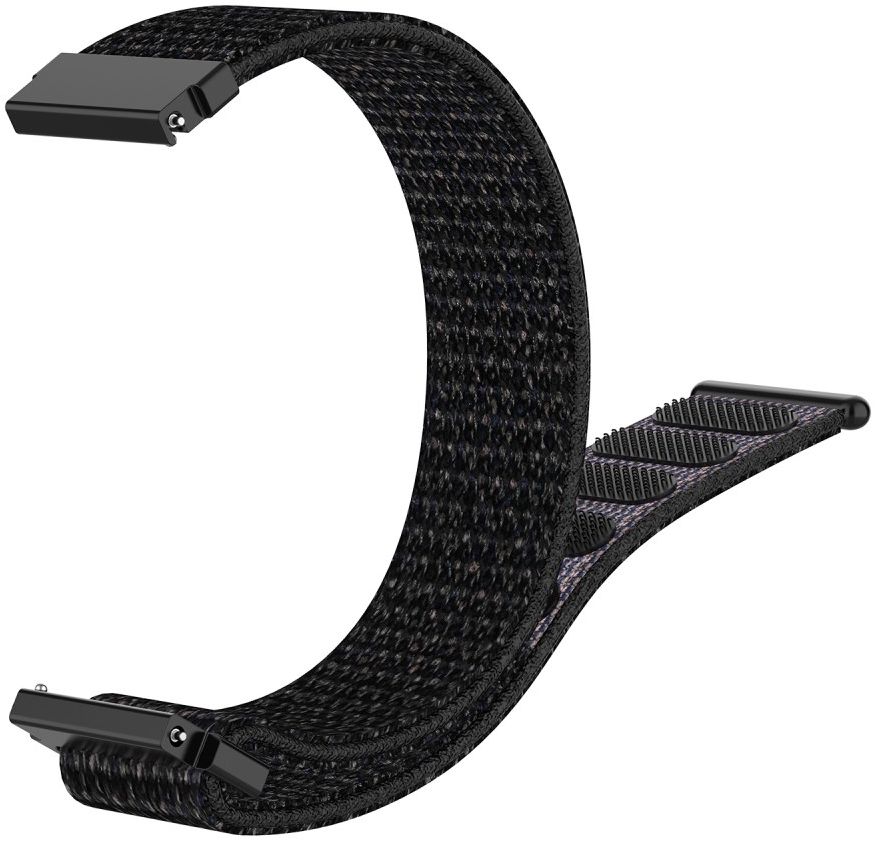 Universeel Smartwatch 20MM Bandje Nylon met Klittenband Zwart afbeelding 3