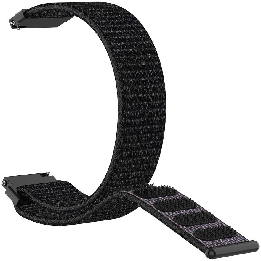 Universeel Smartwatch 20MM Bandje Nylon met Klittenband Zwart afbeelding 2