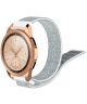 Universeel Smartwatch 20MM Bandje Nylon met Klittenband Grijs/Wit