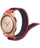 Universeel Smartwatch 20MM Bandje Nylon met Klittenband Zwart/Rood