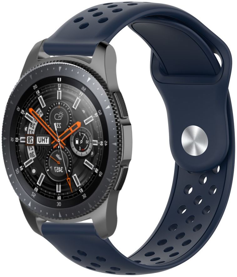 Universeel Smartwatch 22MM Bandje Siliconen met Ventilatiegaten Blauw afbeelding 1