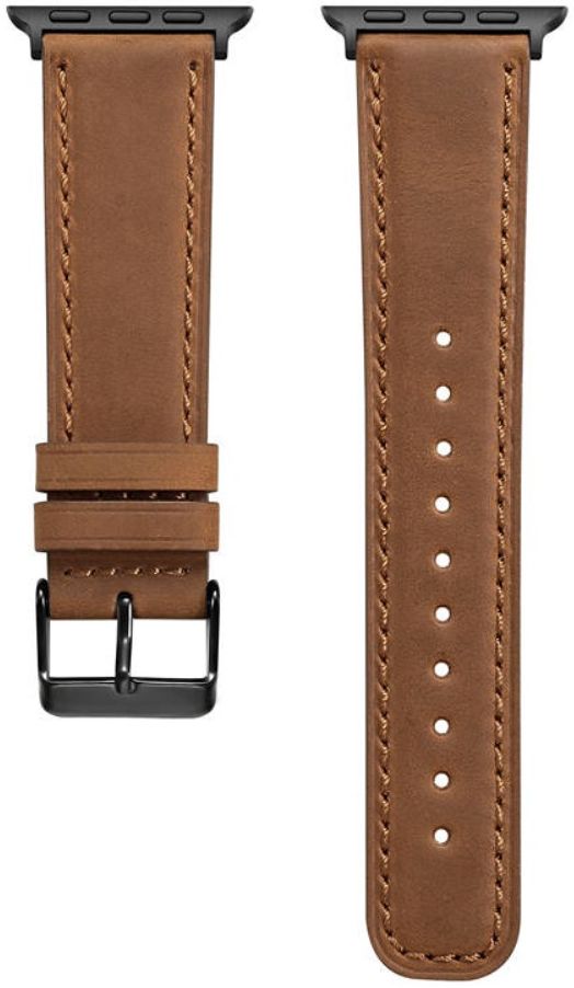 Apple Watch 45MM / 44MM / 42MM Bandje Echt Leer met Crackle Textuur Bruin afbeelding 4