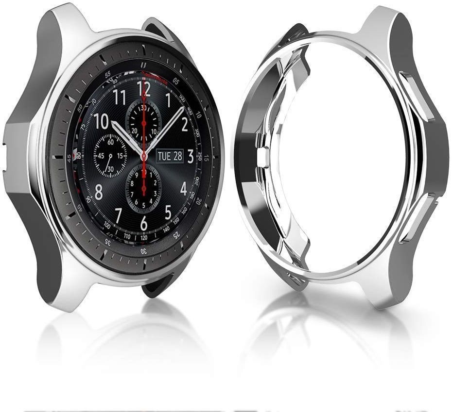 Samsung Galaxy Watch 46MM / Gear S3 Hoesje Flexibel TPU Bumper Zilver afbeelding 4