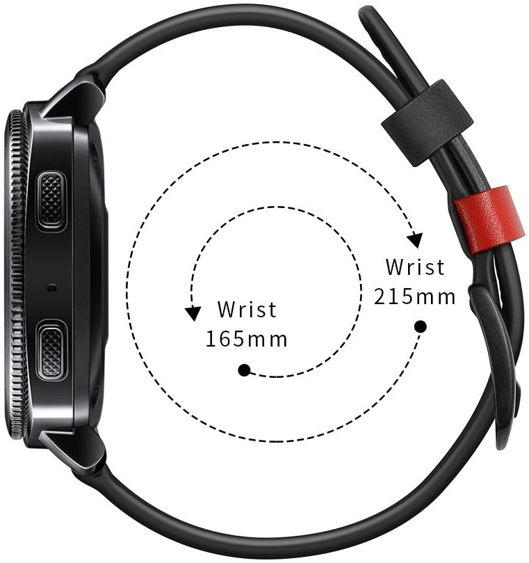 Universeel Smartwatch 22MM Bandje - Echt Leer - met Dubbele Stiksels - Zwart afbeelding 8