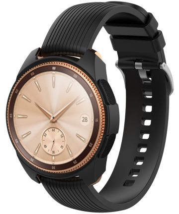 Samsung Galaxy Watch 42MM Hoesje Flexibel Siliconen Bumper Zwart Cases