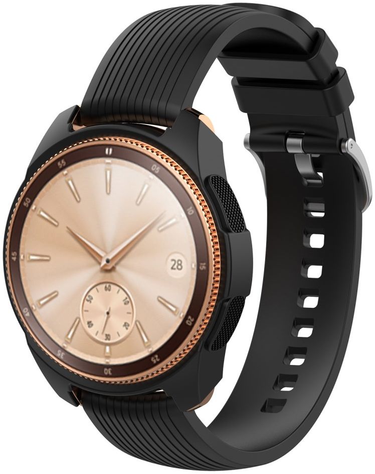 Samsung Galaxy Watch 42MM Hoesje Flexibel Siliconen Bumper Zwart afbeelding 1