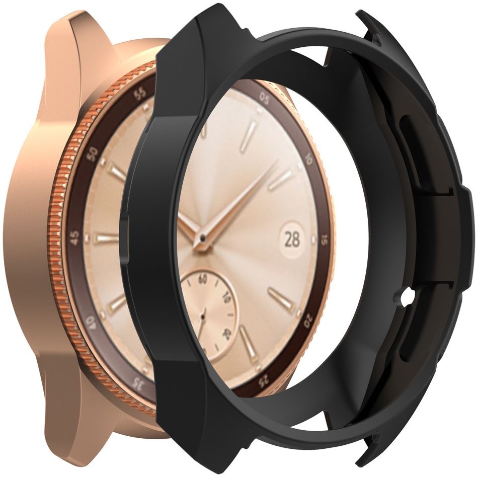 Samsung Galaxy Watch 42MM Hoesje Flexibel Siliconen Bumper Zwart afbeelding 2