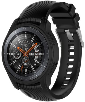 Samsung Galaxy Watch 46MM / Gear S3 Hoesje Flexibel Siliconen Zwart Cases